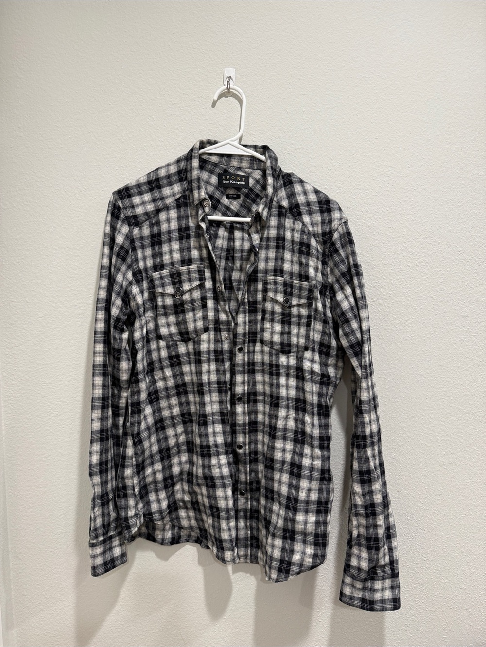 The Kooples Black & White Plaid Button-Down Shirt